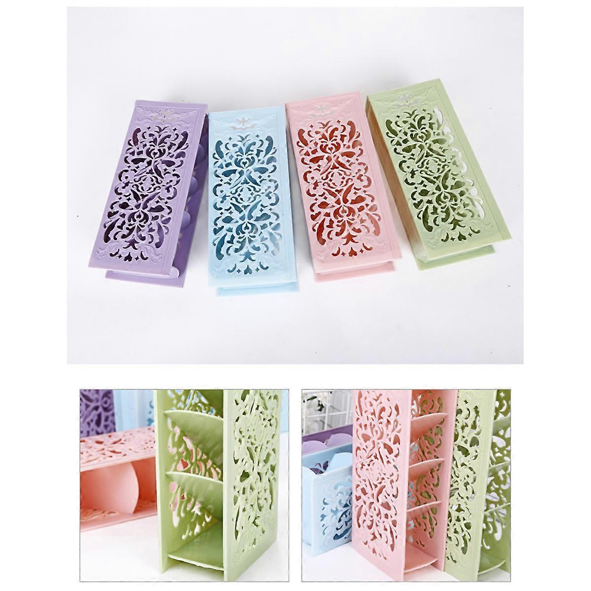 Pink Desktop Shelf Hollow Table Organizer for 2Pcs Office Storage