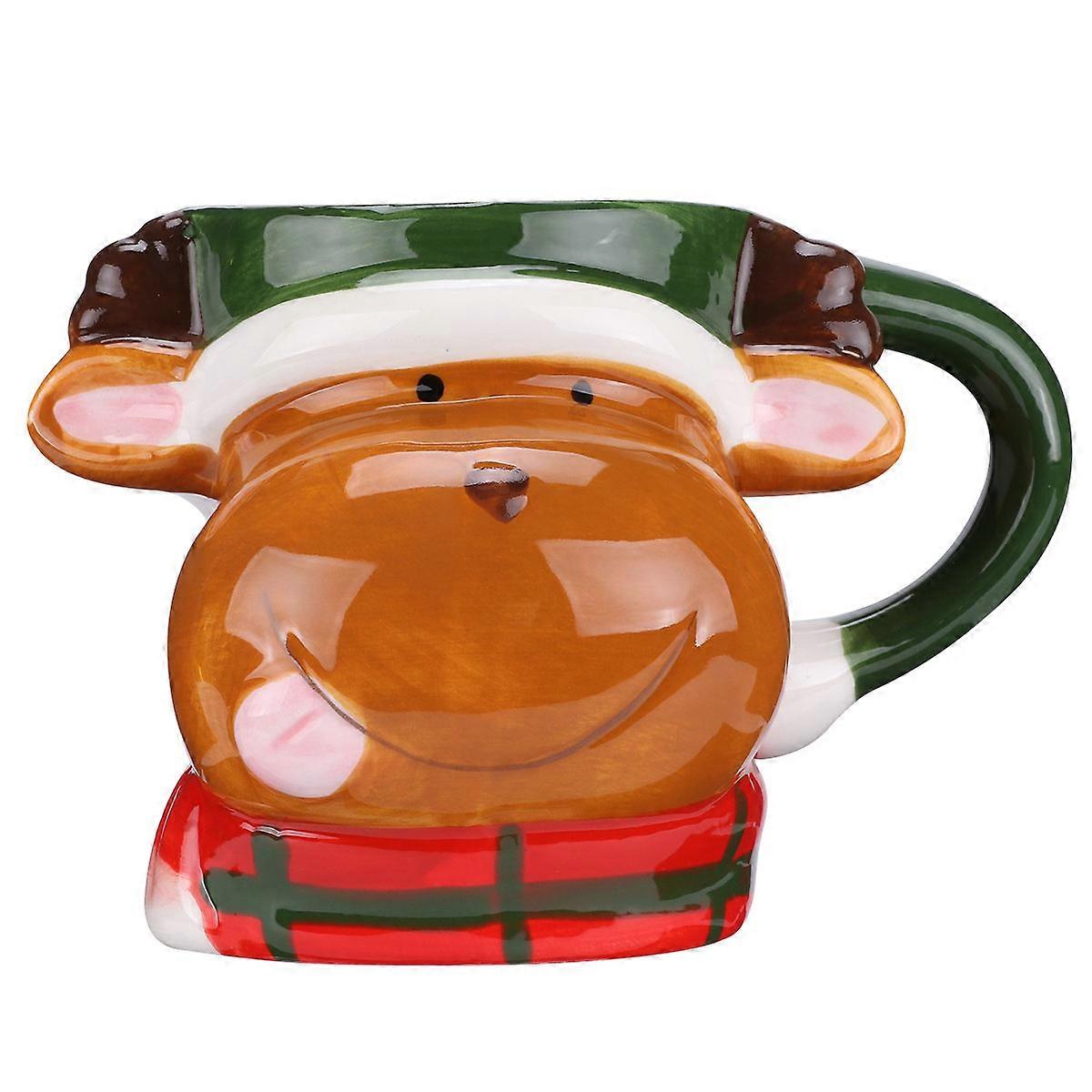 Creative Reindeer Christmas Cup for Coffee Drinking 3Pcs Ceramic Set