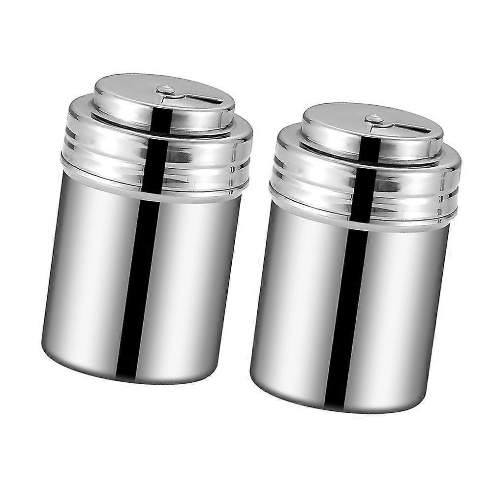 Stainless Steel Spice Container 2Pcs Rotatable Household Kitchen Utensil For Easy Seasoning Storage And Simple Design 6.5X6.5X10CM