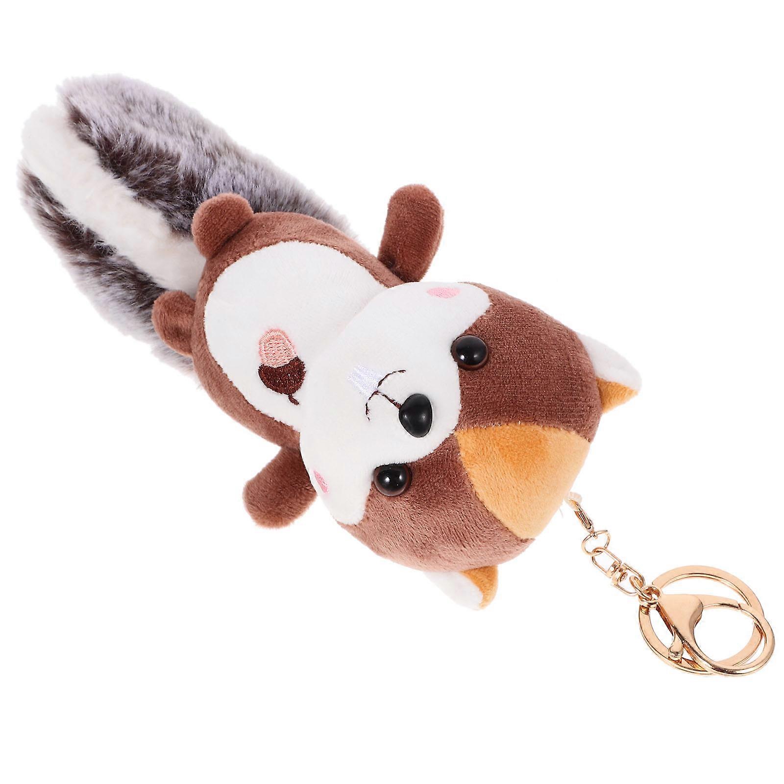 Plush Squirrel Pendant Keychain for Key Use 4Pcs Cute Bag Hanging Charm