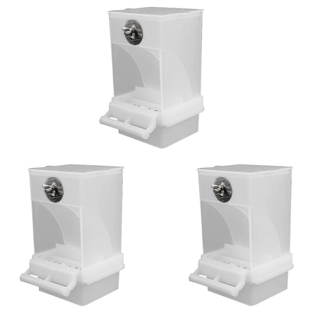 Bird Feeders Automatic Parrot Feeder Drinker Seed Food Container Cage for Small and Medium Parakeets