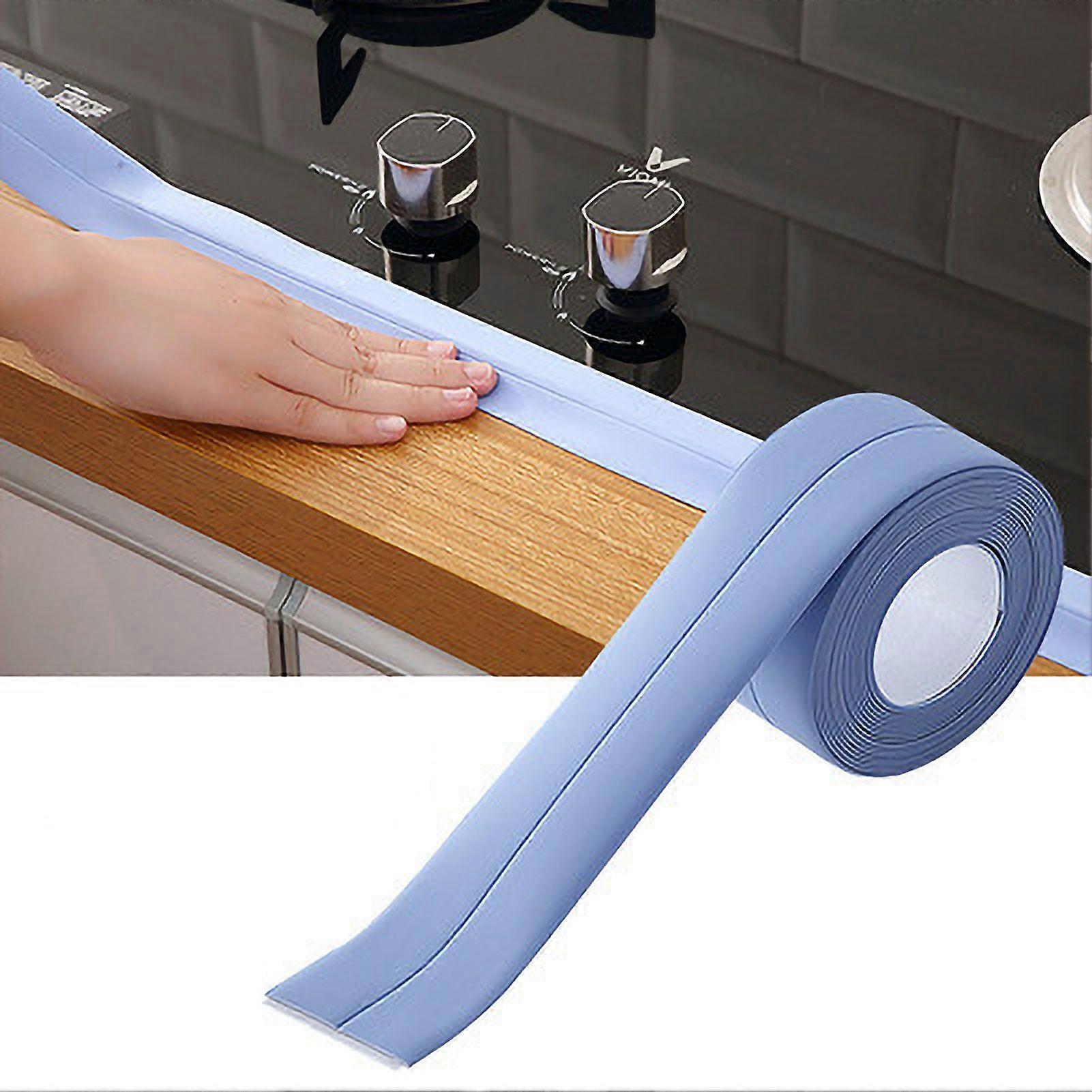 Caulk Strip PVC Self Adhesive Sealing Tape Decorative Sealant Trim Waterproof Edge ProtectorBlue