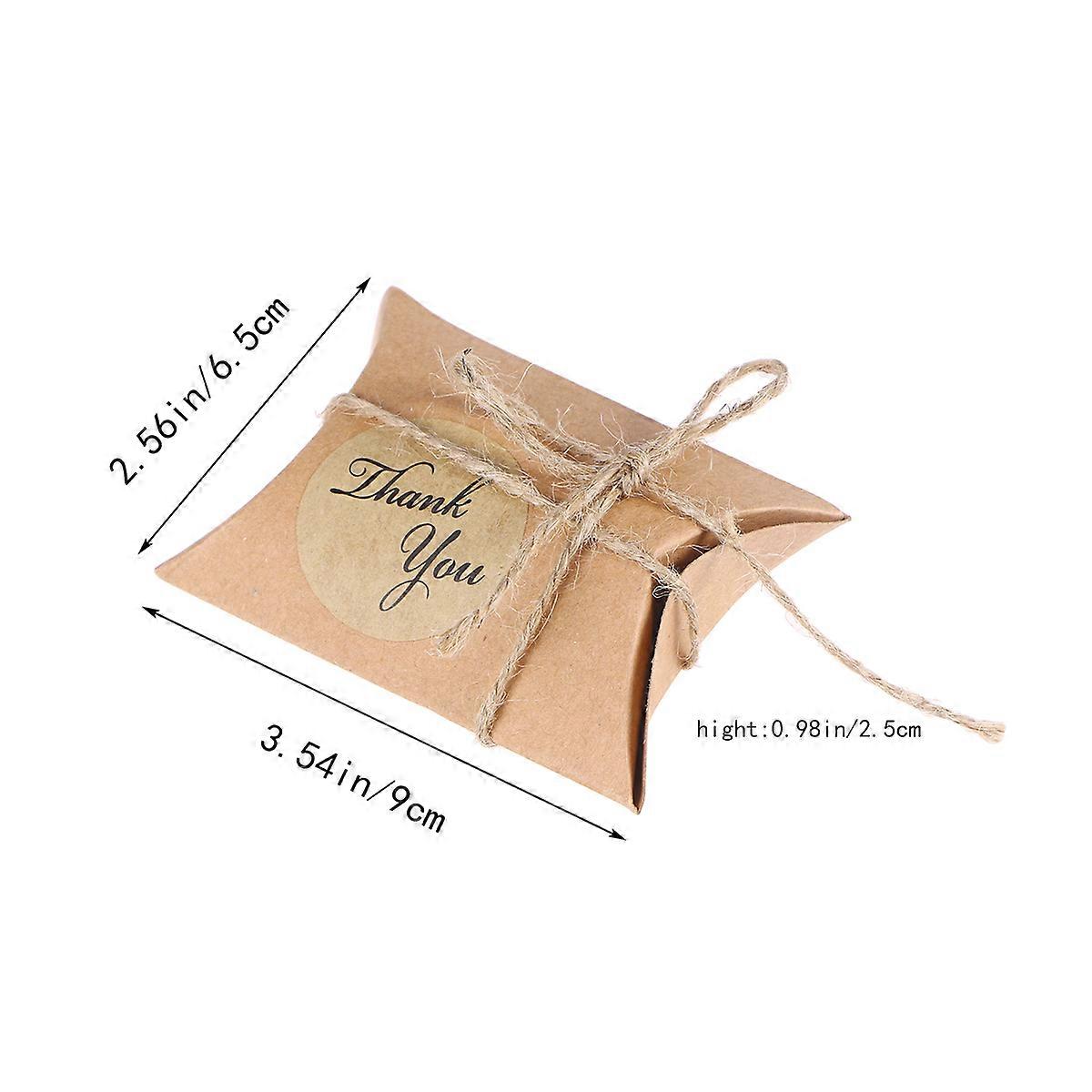 Party Favor Boxes Paper Boxes Pillow Candy Box for Party Use 300Pcs with Hemp Rope