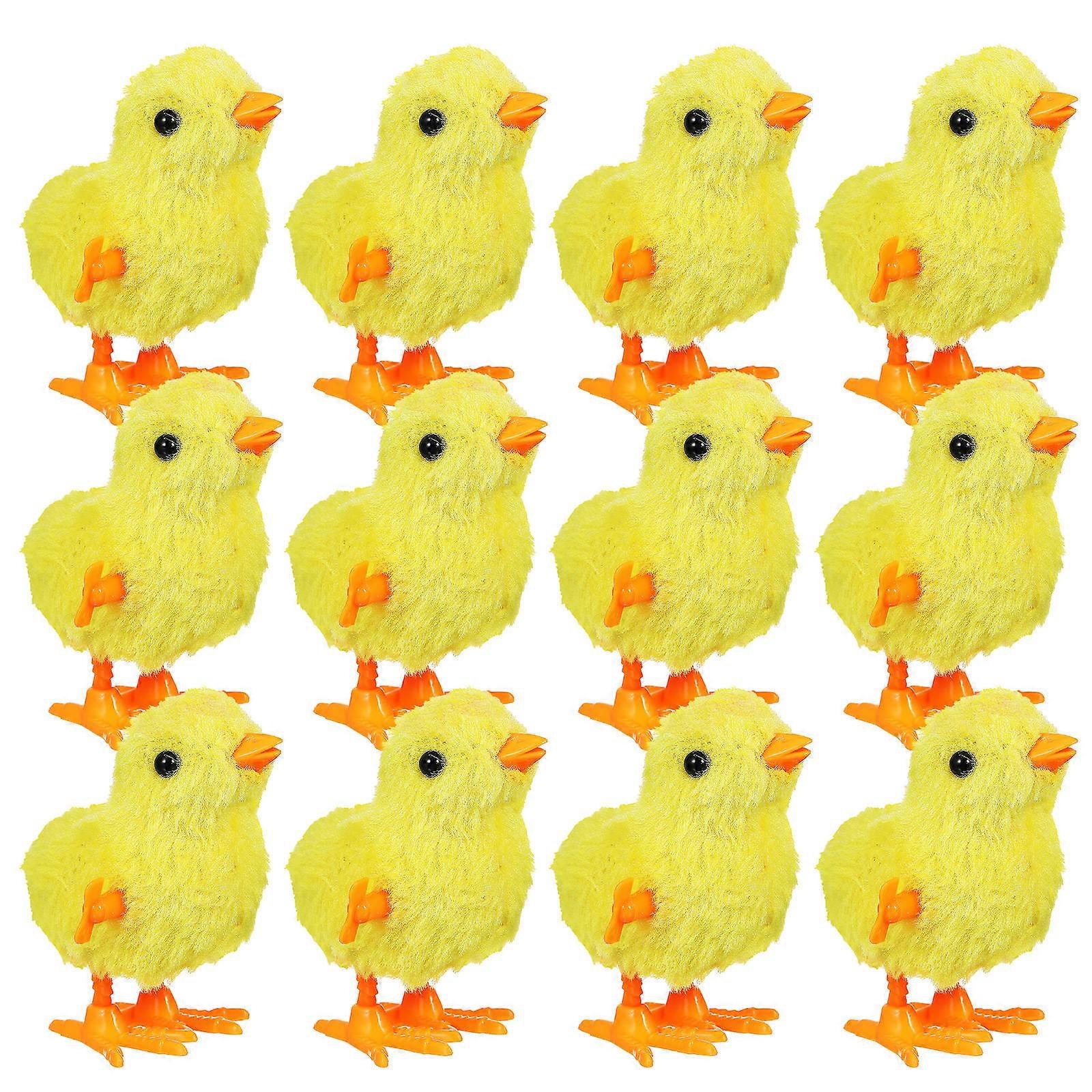 Plush Chicks Wind Up Chicken Toy for Playing Use 36Pcs Yellow Set