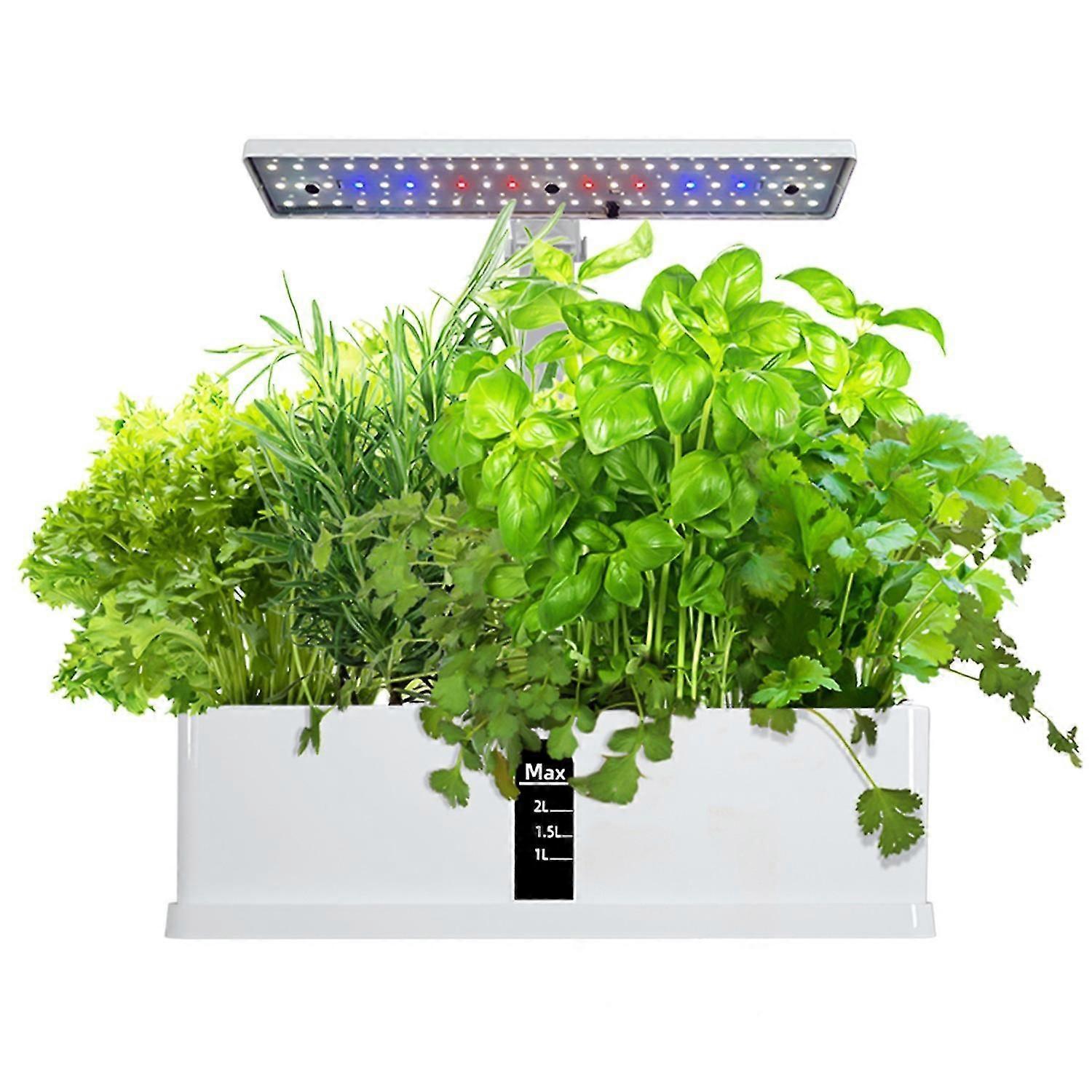 Smart Indoor Hydroponics Growing System with 9 Pods, Automatic Timing and Adjustable Height for Herbs