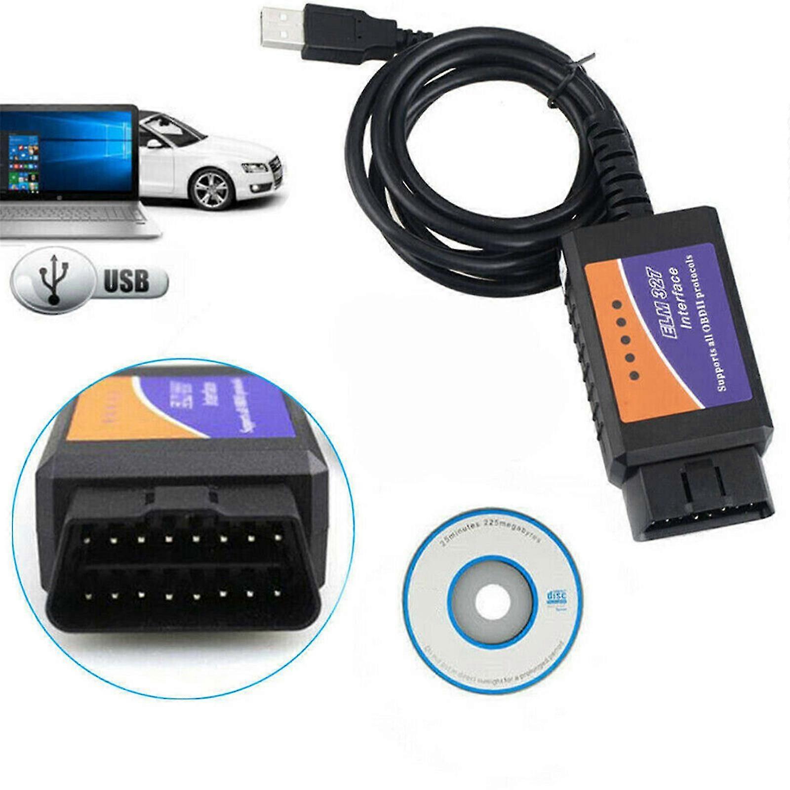 Elm327 Usb Interface Obd2 Car Diagnostic Scanner Cable For Windows Pc Computer