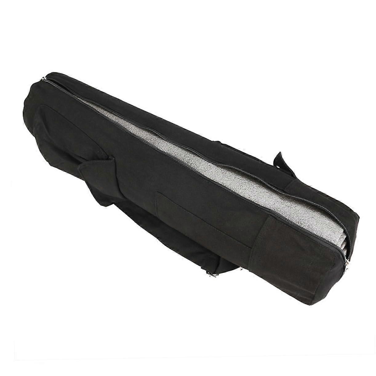 Yoga Mat Bag Sling Carrier Black Zipper Pocket Adjustable Strap MultiPurpose