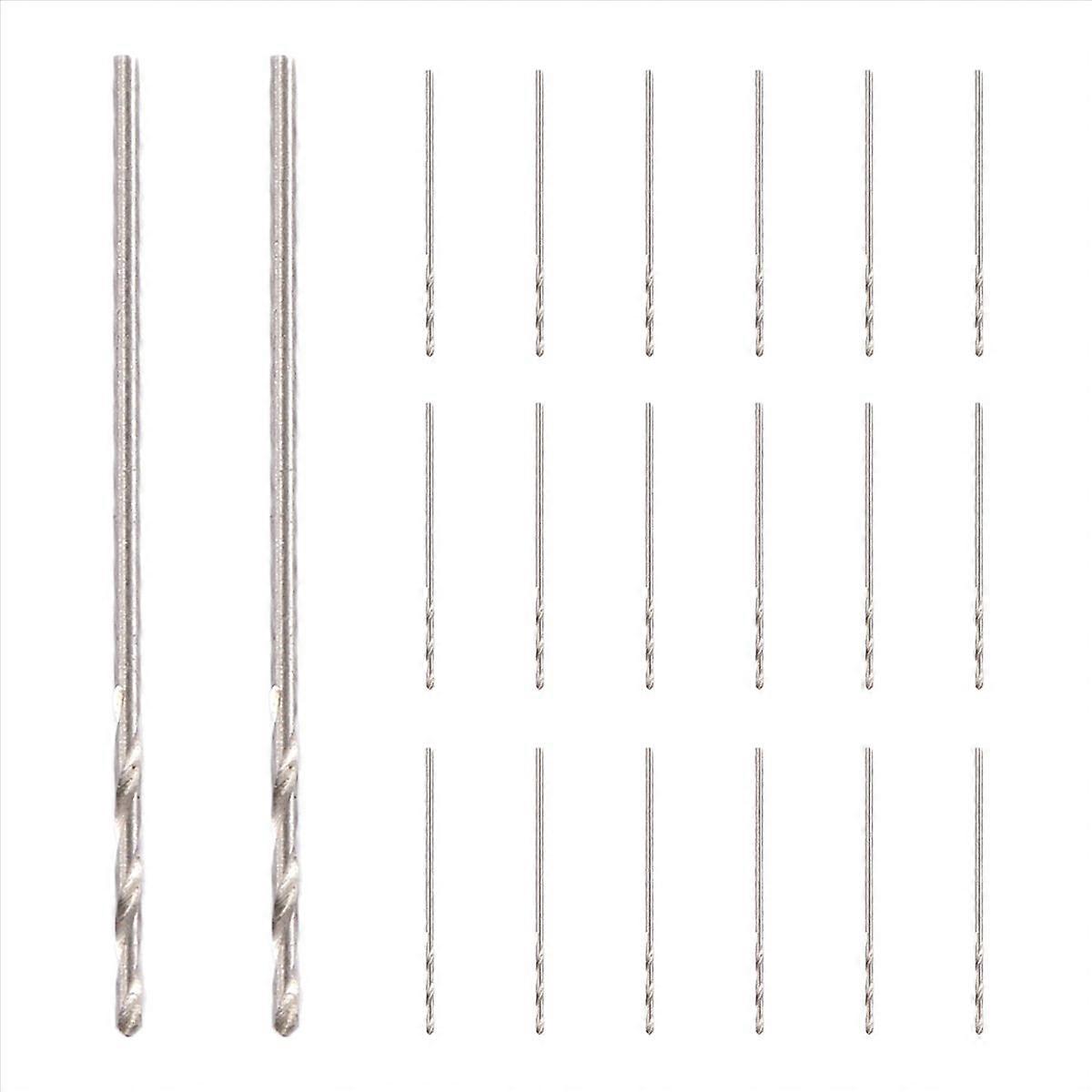 20 Pcs 30mm Long 0.8mm Dia Micro HSS Twist Drill Bit