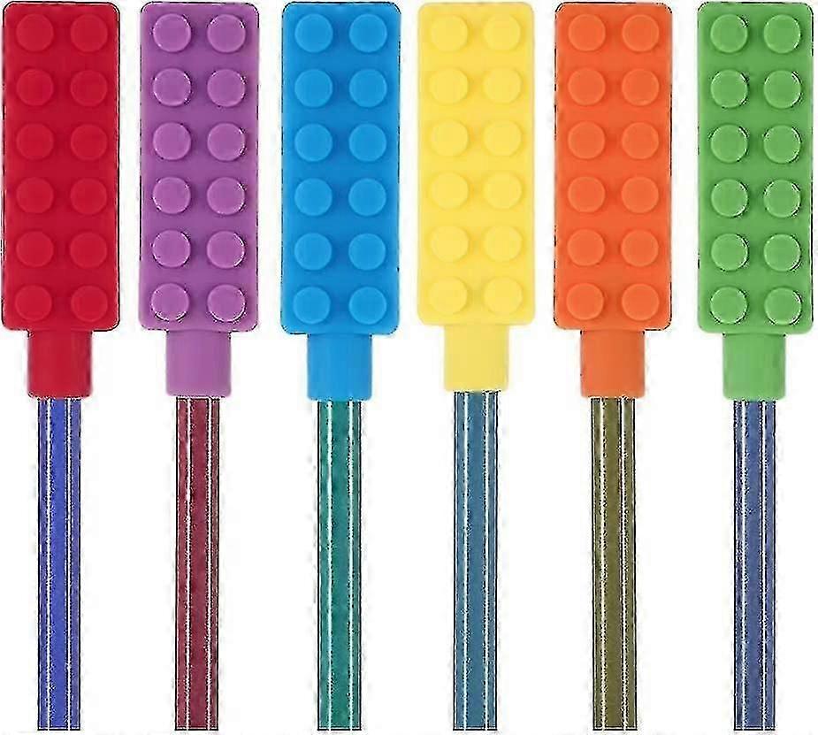 Chewable Pencil Chew Topper Sensory Fidget Toppers For Kids, Needs,pack Of 6,rzd1