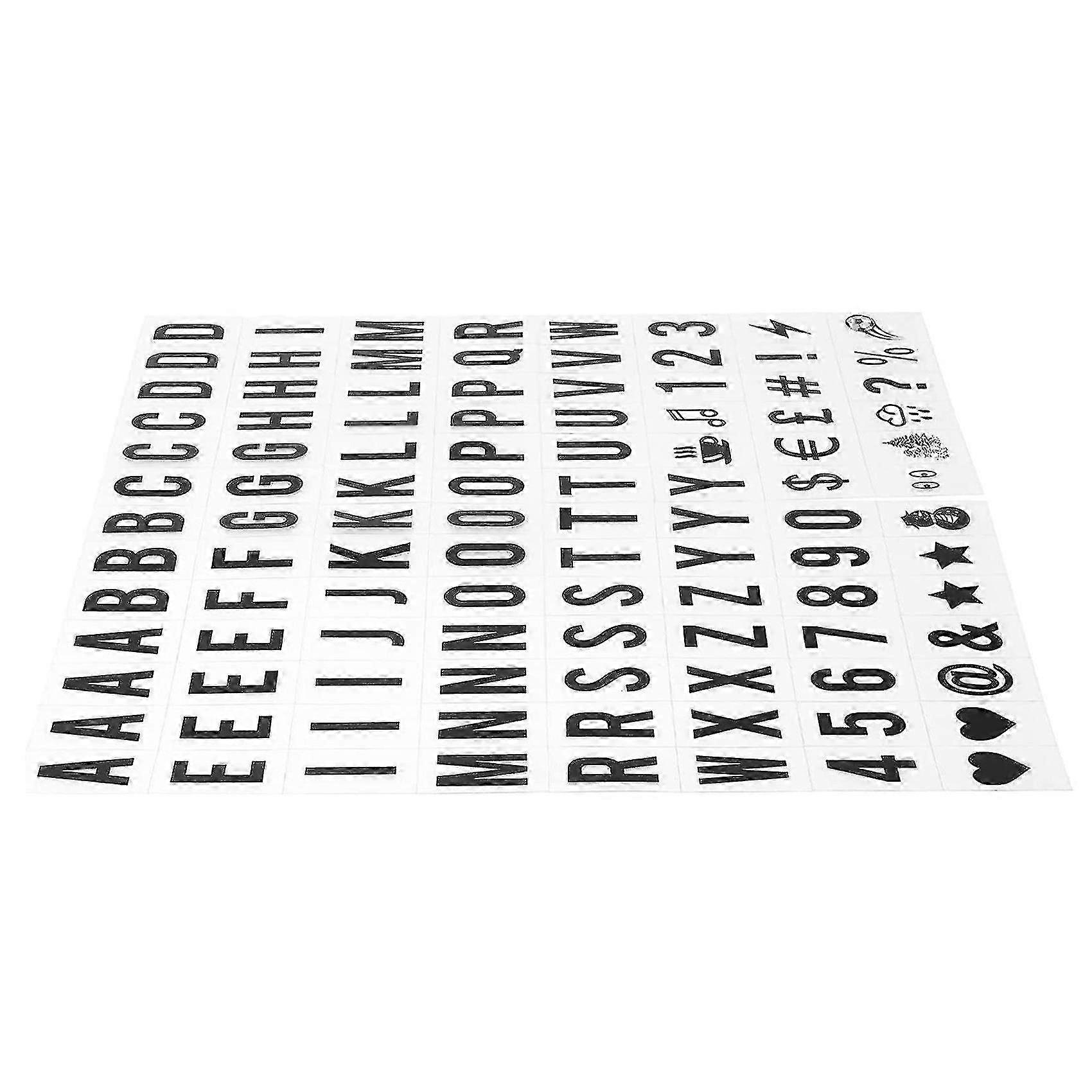 104pcs Cinematic Lightbox Replacement Letters & Numbers Signs Black For A4 Box Sign Message Board 6-hy