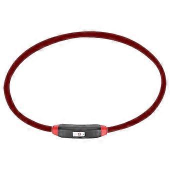 USB Oplaadbare Verstelbare DIY Snijden LED Hond Bijtbestendige Halsband HuisdierbenodigdhedenRood licht