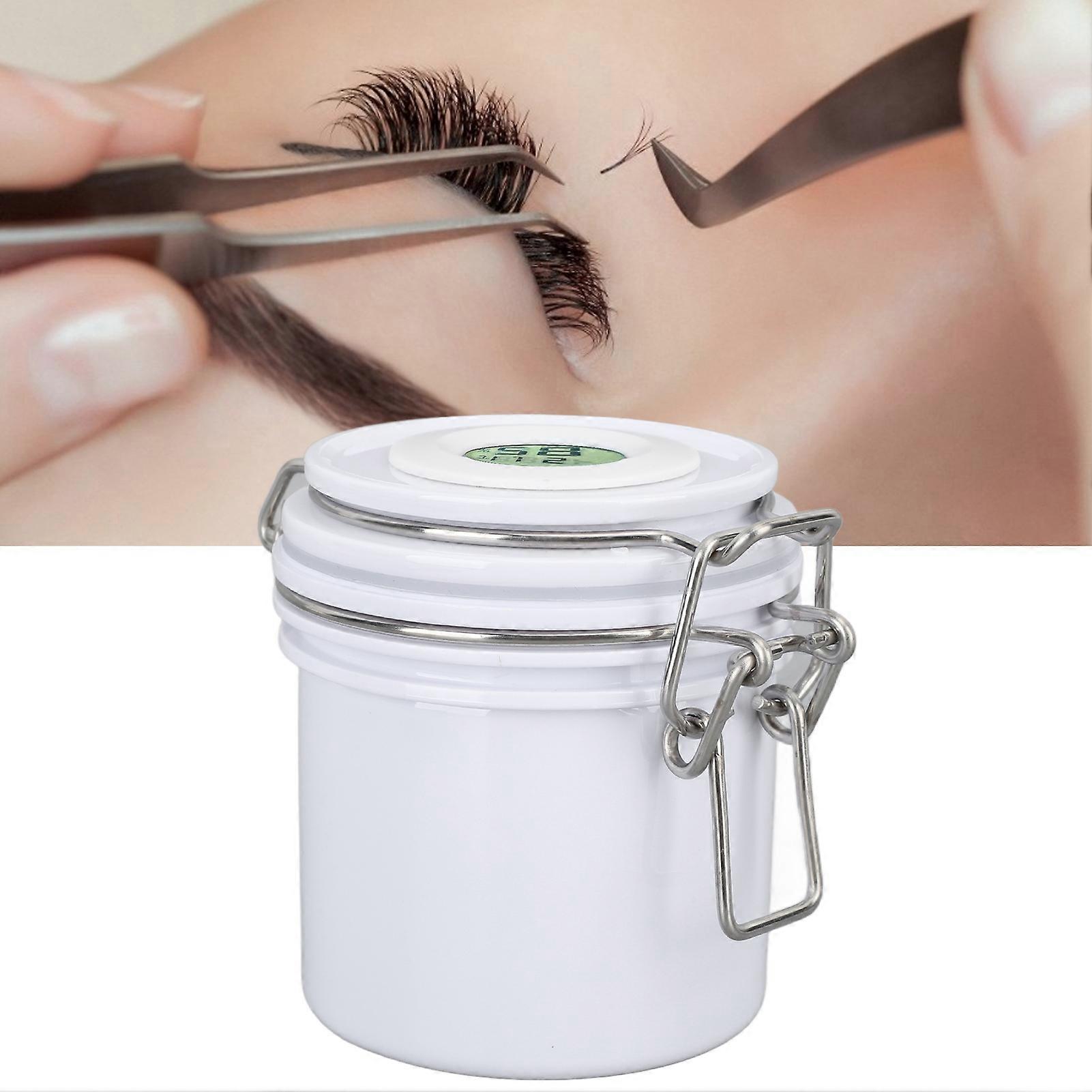 Eyelash Glue Storage Jar 250ml Thermometer Hygrometer Lash Extension Glue Storage Container White 