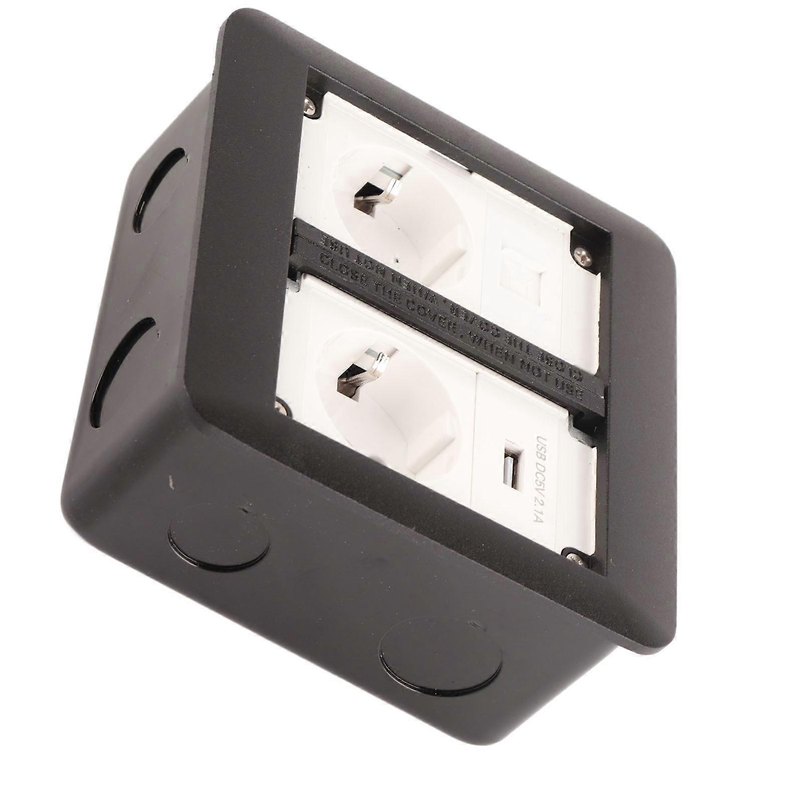 Power Socket Multifunctional 2 Outlets Flame Retardant Waterproof Recessed Outlet