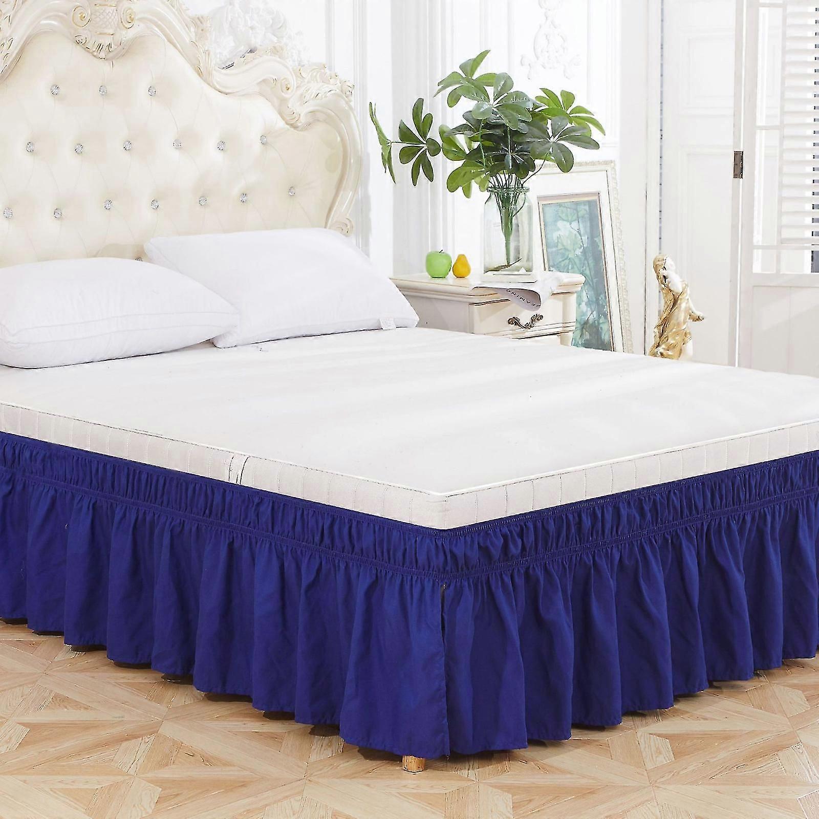 Clearance Solid Color Bed Skirt With Elastic Band Bed Skirt For Single Bed