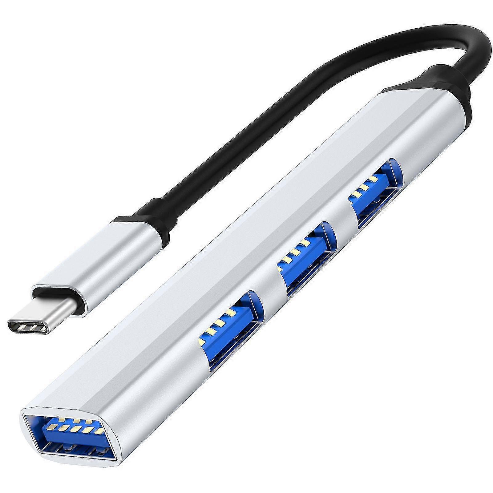 Convenient Monitor Hub Plug Play Aluminum Alloy Compact USB 3.0 Type-c Adapter Hub for Home