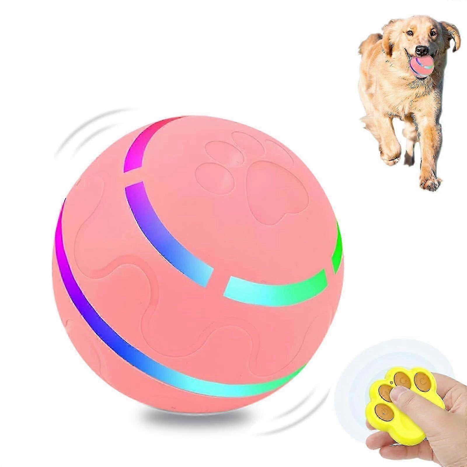 Smart Interactive Dog Ball Toy, Rolling Bouncing Ball with Lights, USB Rechargeable, Automatic Rolling Ball Chew Toy for Dogs & Cats