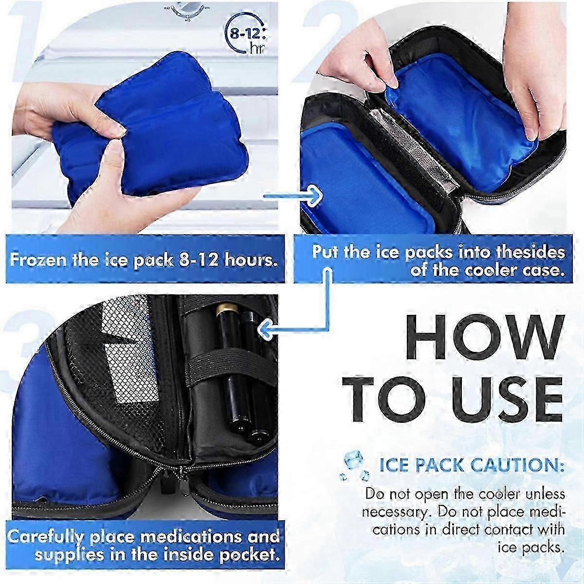 Insuliinilääkkeiden jäähdytin matkustamiseen sisäänrakennetulla lämpömittarilla