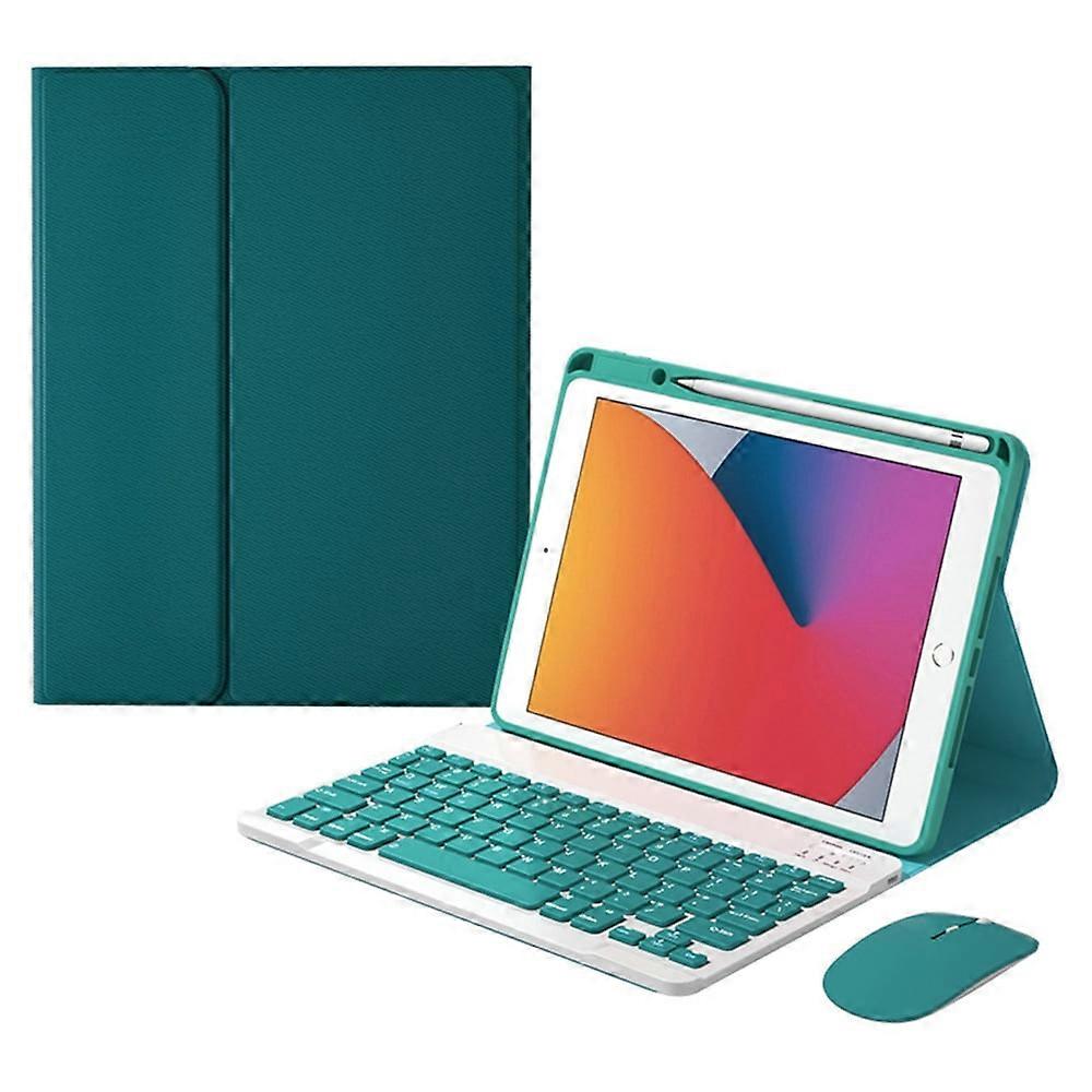 Keyboard Case for compatible with iPad 10.2" 9th/8th/7th Gen, Magnetically Detachable Wireless Keyboard with Mouse & Pencil Holder