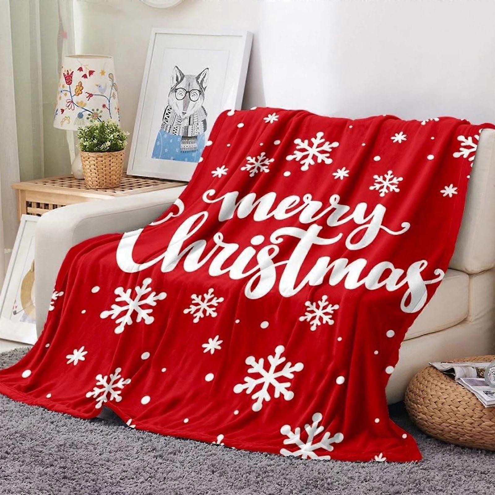 Christmas Throw Blanket, Flannel Blanket Sofa Cuddly Blanket, Fuzzy Fluffy Soft Cozy Blanket for Couch Bed Sofa 39 x 51 Inch