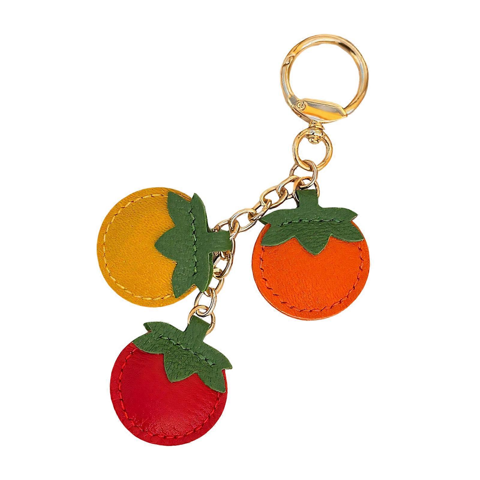 Lovely Fruit Keychain Portable PU Accessory for Practical Decorative Use Multicolor