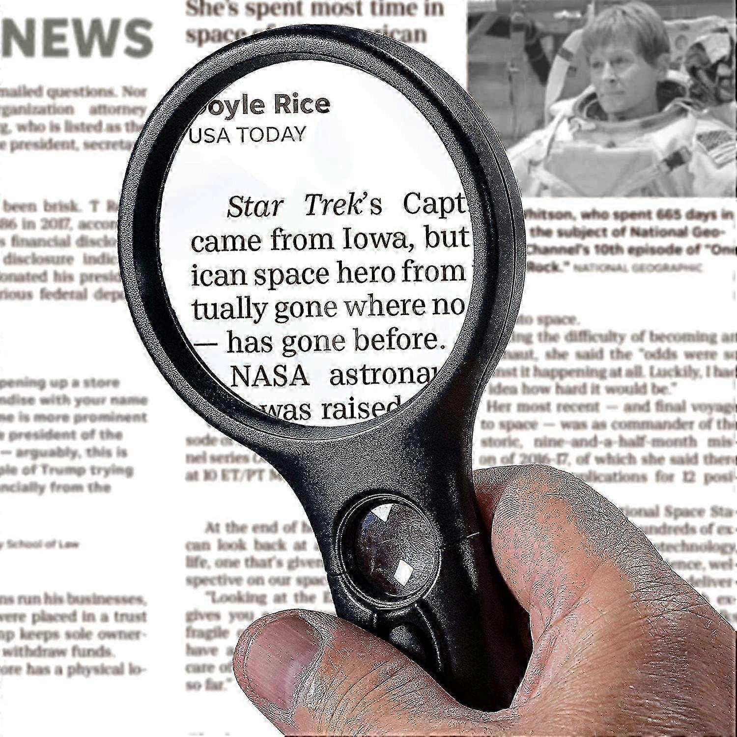Heavy-duty magnifier with LED light - 3x & 45x scratch-proof lens