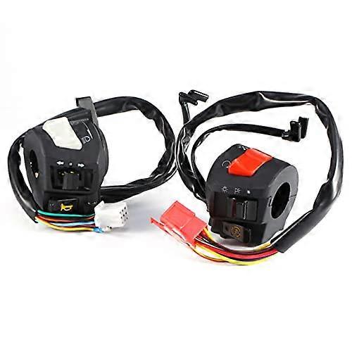 Motorcycle Handlebar Control Switch 7/8" Left & Right Side Handlebar Horn Turn Light Control Headlight On/Off Engine Stop Electric Start Switch 1 Pair
