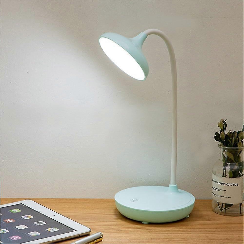 Touch Control Desk Lamp Flexible Neck LED Reading Light With Adjustable Brightness Blue