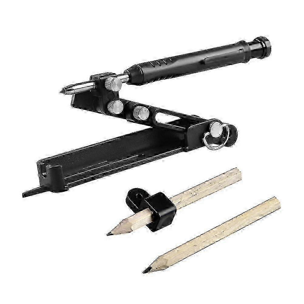 Multi-function Scribing Tool Woodworking Compass Tool Adjustable Profile Scribing Ruler Planning Co