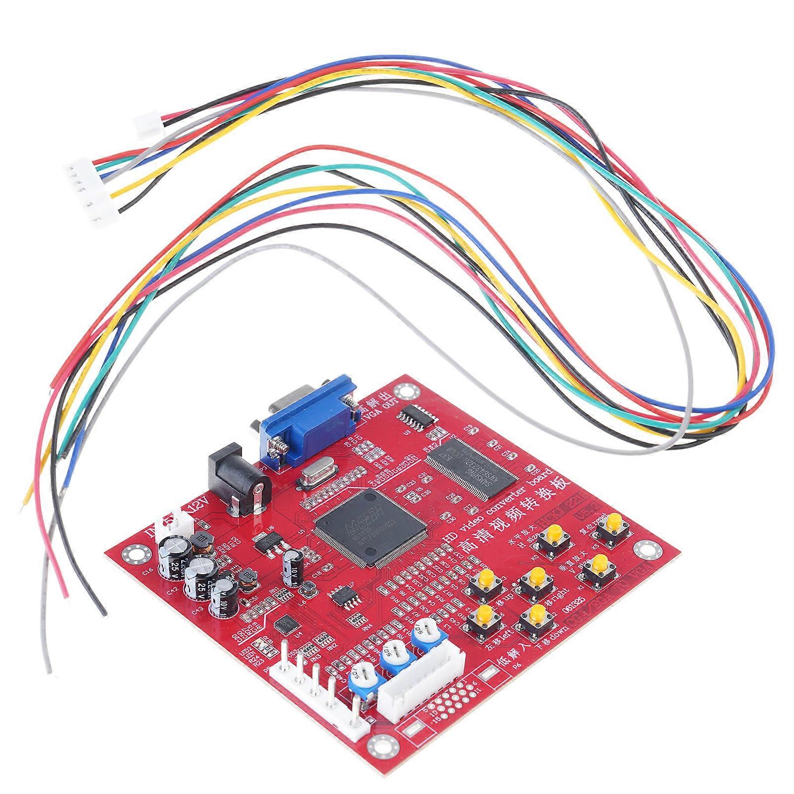 Game Console Video Game Converter Board Game CGA to VGA Converter Auto Scan & Identify 15K 24K 31K Gaming Signal Multicolor