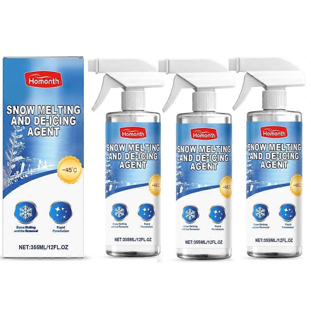 1-3x De Icer for Car Windshield Defroster, Window Snow Spray, Deicing Spray, De-Icer Spray, Fast Ice & Snow Melting Spray 355ml