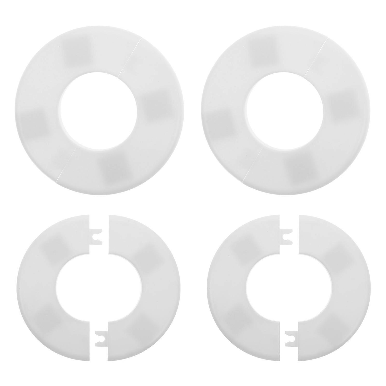 Wall Split Flange Pipe Cover for Water Pipe Decoration 4Pcs White