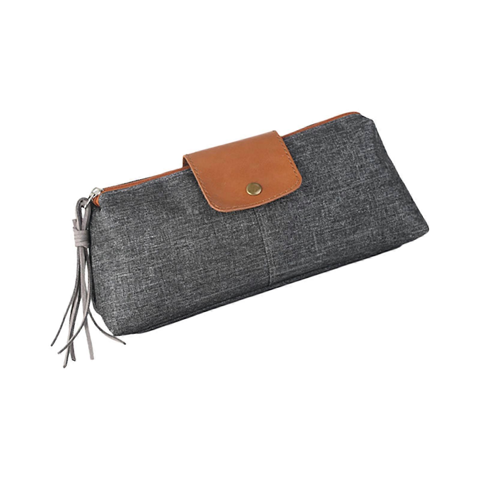 Sturdy Fabric Cosmetic Organizers Pouchs Foldable Design Water Resistant Lining Multi Functional Compartments  grey