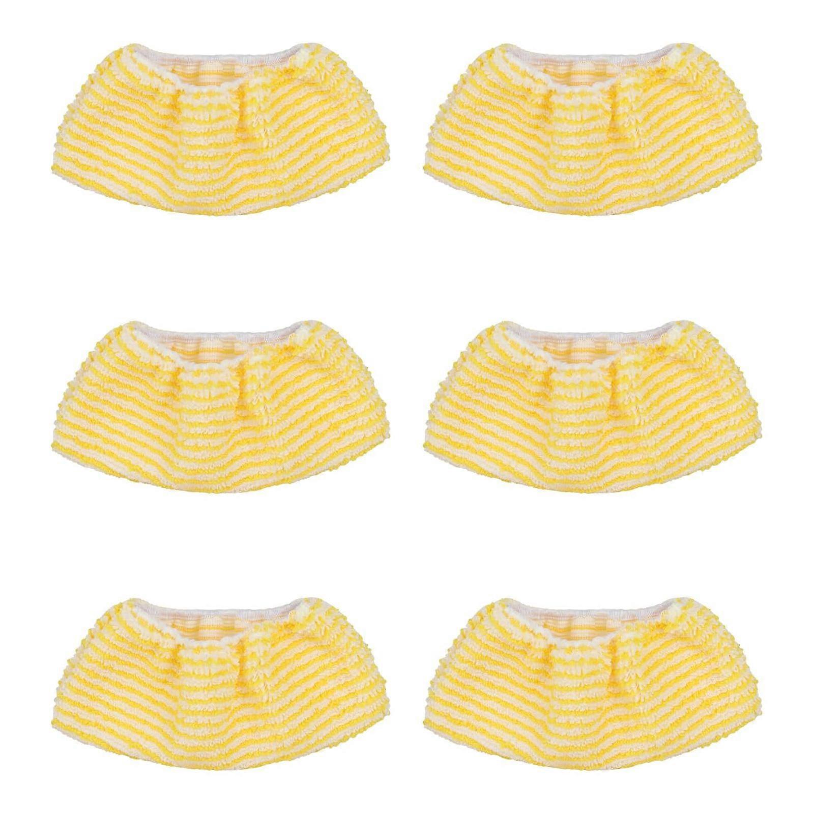 6Pieces Mop Covers High Performances Microfiber Texture Washable Replacement Mop Cloth for Steaming Cleaners Machine Multicolor