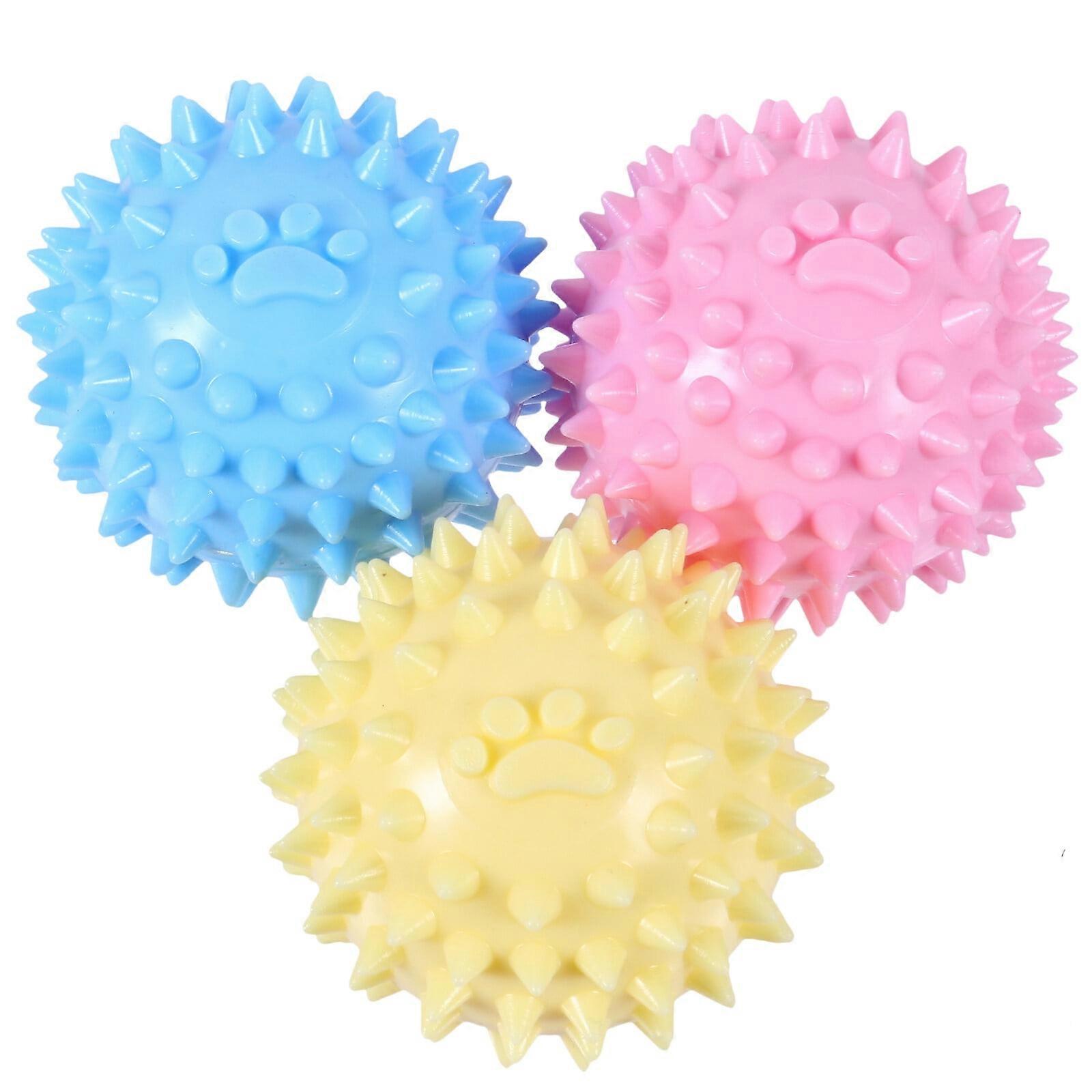 3pcs Pet Dog Puppy Spikey Balls Funny Tooth Cleaning Interactive Plaything Toy