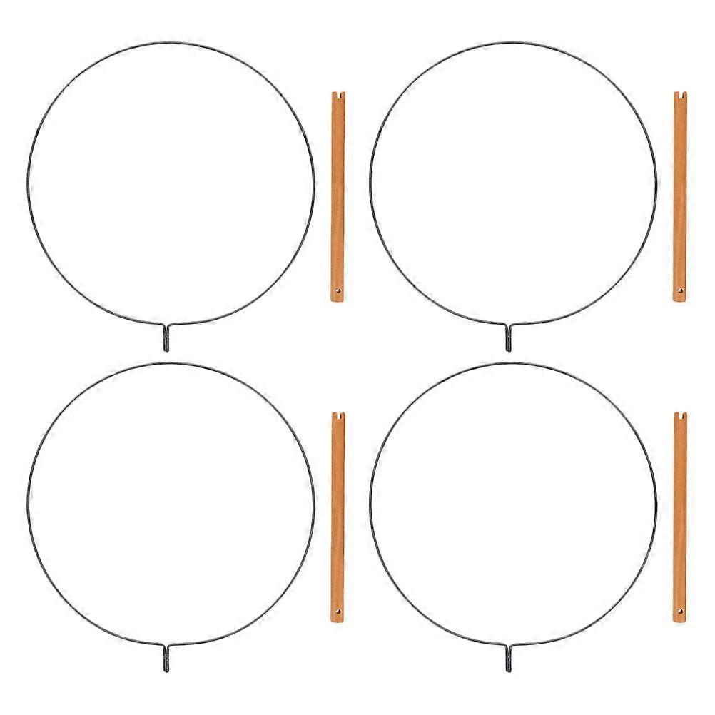 Hanfu Fan Frame for Festival Use with 4Pcs Chinese Round Fan Frame Set