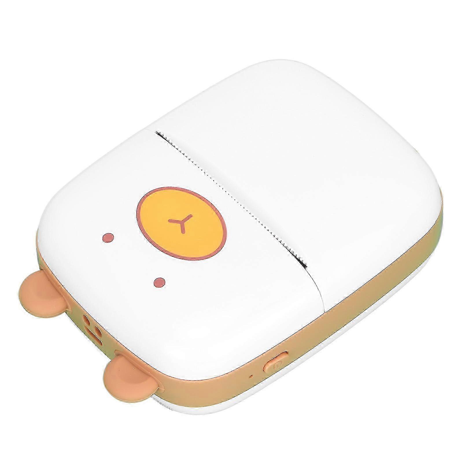 Mini Printer Cute Bear Shape Portable Wireless Plastic Photo Printer with Data Cable Print Paper for Students w