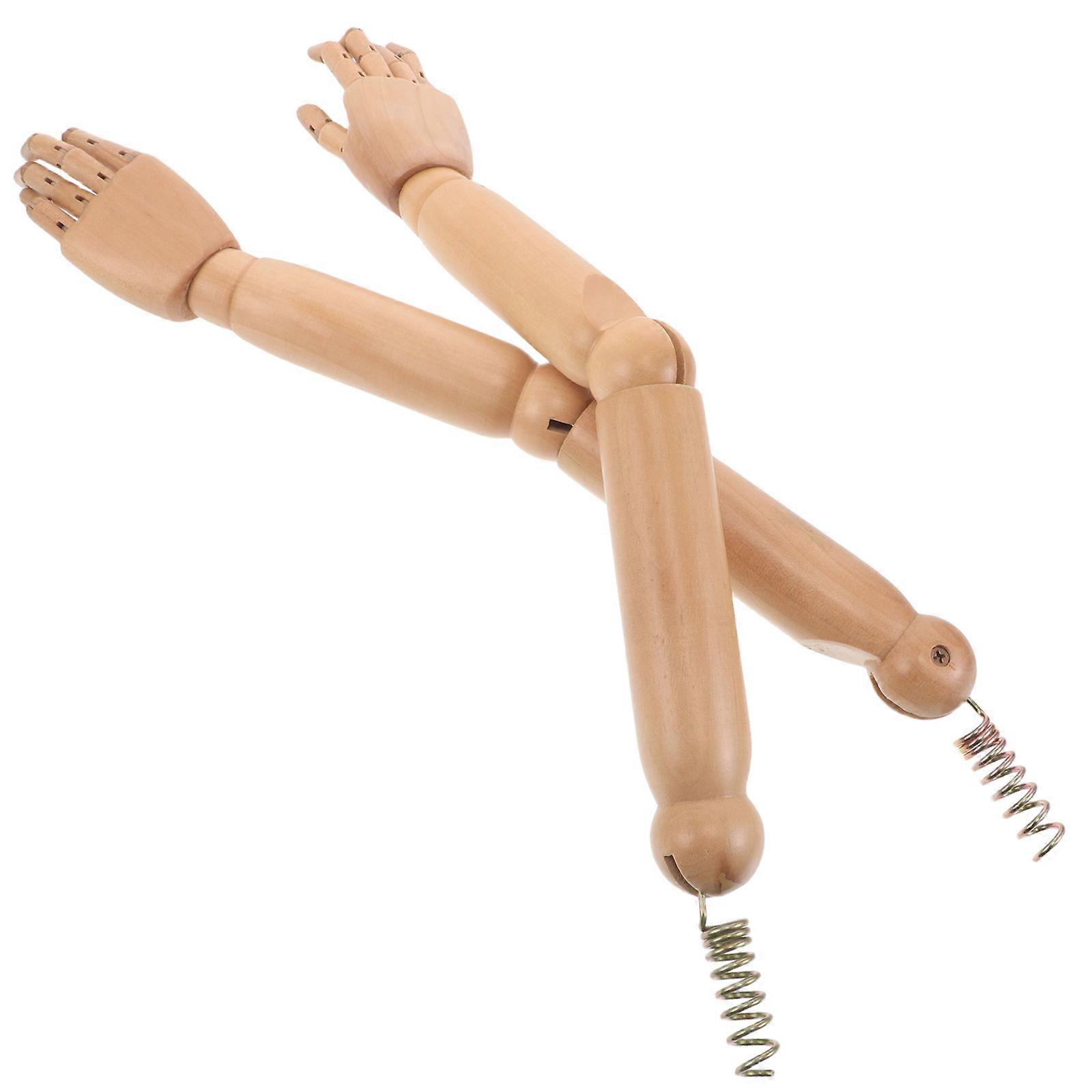 Poseable Mannequin Hands Wooden Arm Replacement with Flexible Joints 1Pair