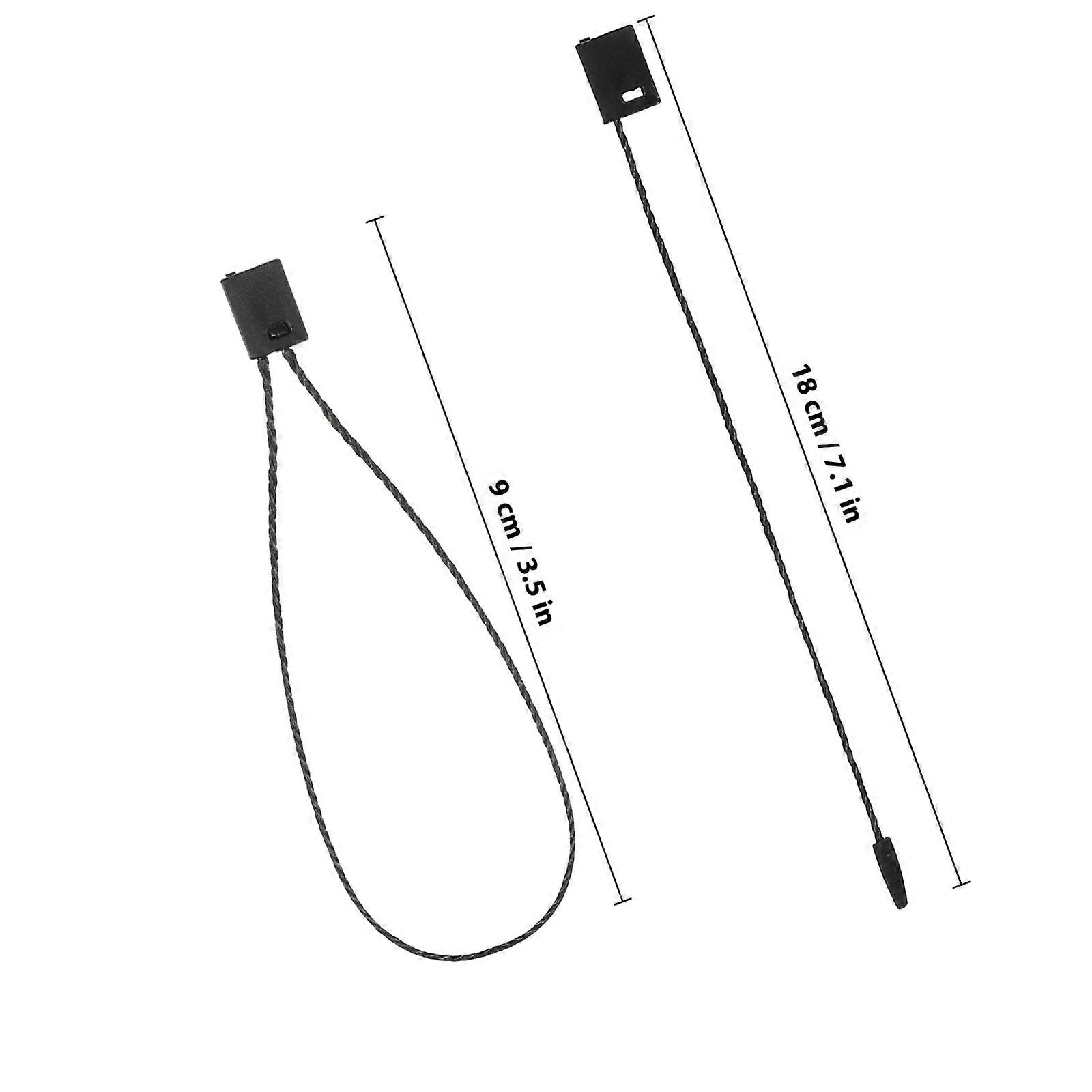 950PCS Black Tag String Nylon String Snap Lock Pin Loop Fastener Hook Ties (Black)