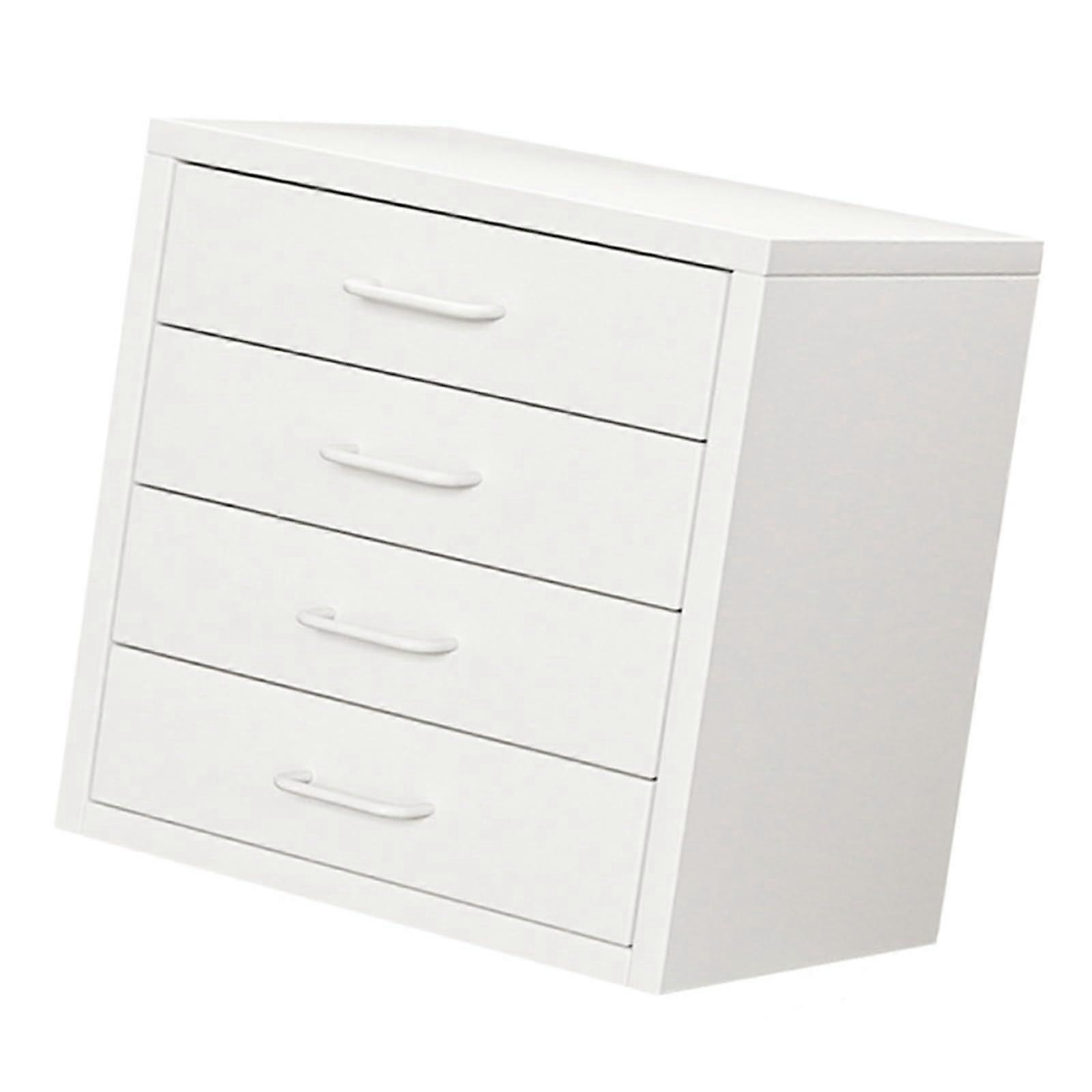 Multi Layered Desktop Filing Cabinet with Large Capacity Drawers for Makeup Organization, Sturdy Wood Design, Modern Style