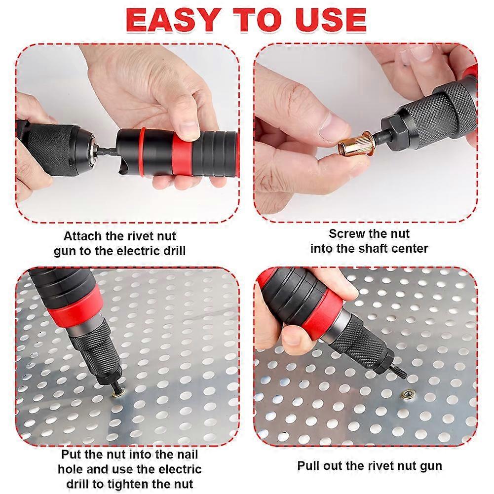 M3 M4 M5 M6 M8 M10 Electric Rivet Nut Gun Adapter Plug-in Nut Quick Riveting Tool Rivet Nut Tool Converter