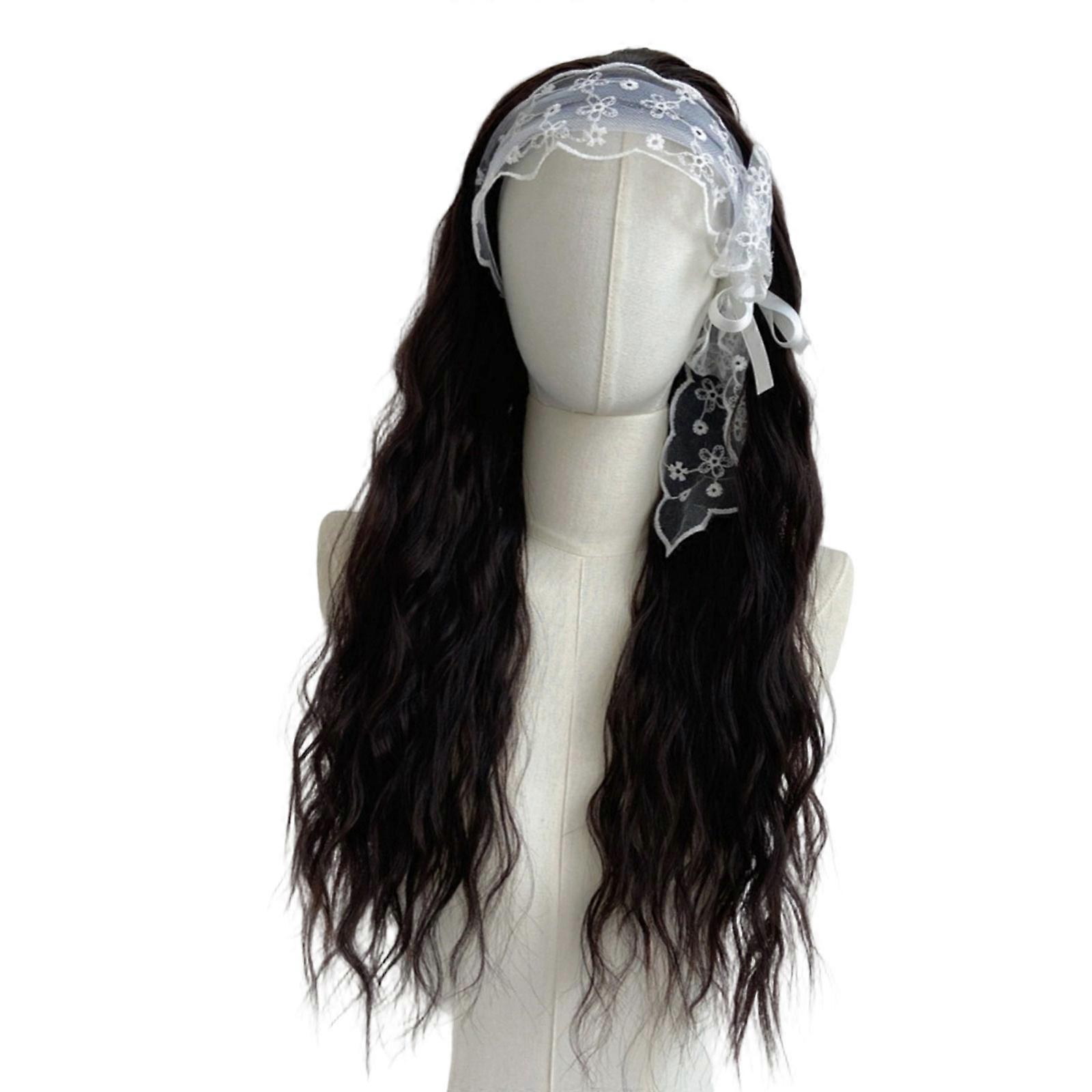 Lightweight Textured Long Wigs Heat Safe Styling Adjustable Elastic Band For Natural Appearance  light brown