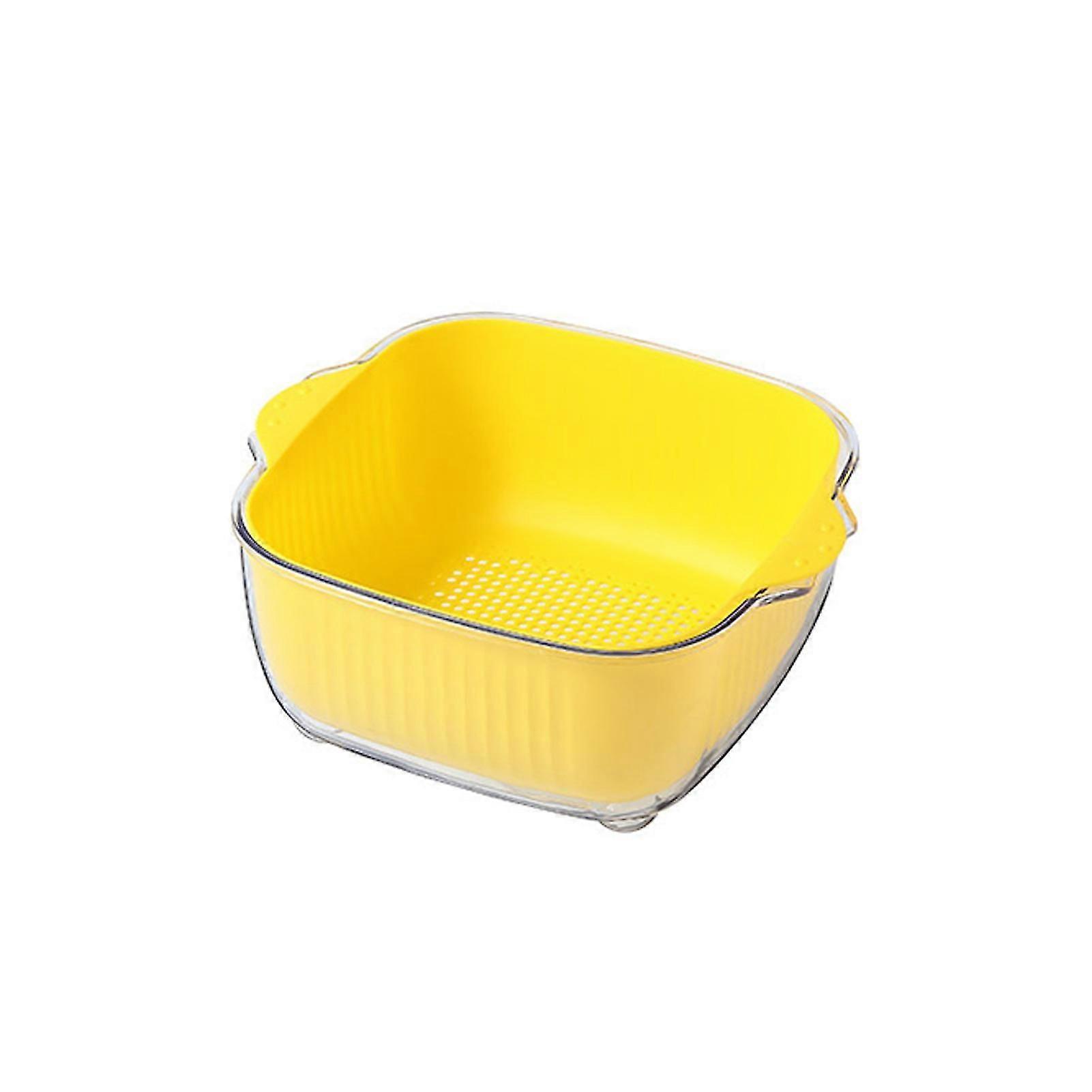 Drain Basket Stackable Non-slip Deep Double Layer Washing Bowl For Kitchen