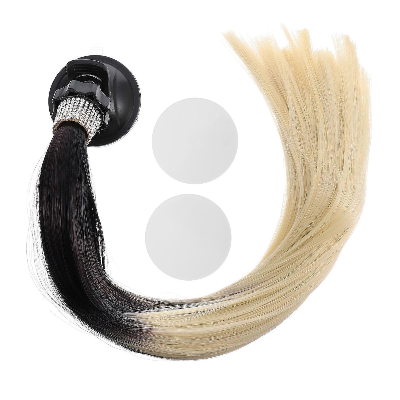 Motorcycle Braid Ornament Wig for Decoration 3Pcs Beige Set