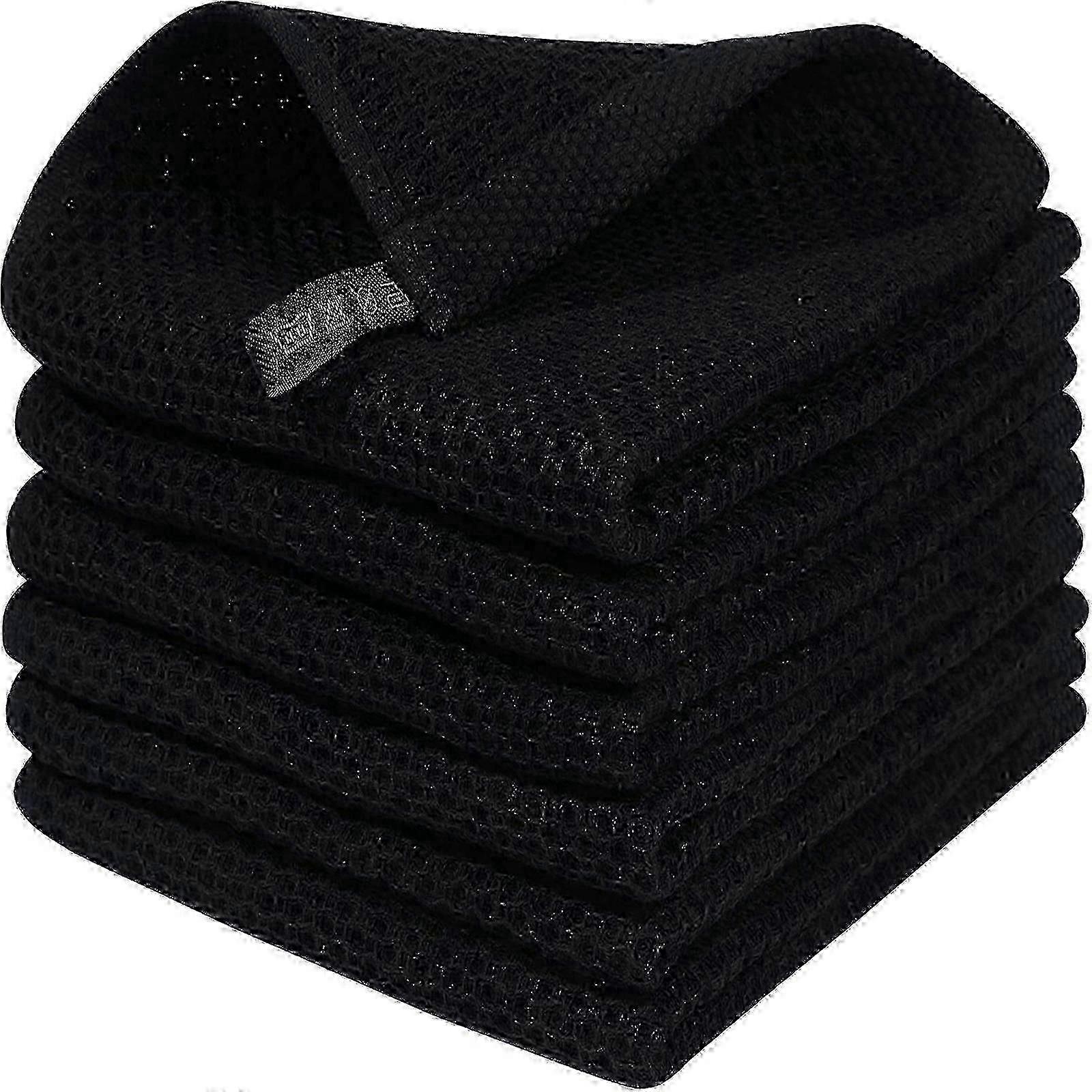 Terry Towels compatible with Dish Drying, 6-Pack Cotton Tea Towels with Loop.