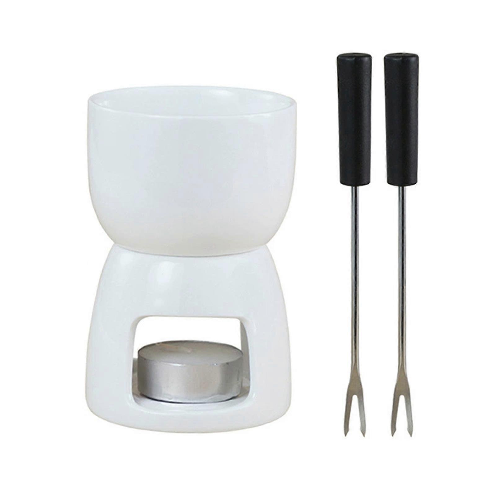 Chocolate with Forks Ceramic Melting Large Easy Ideal Desserts, (Cups