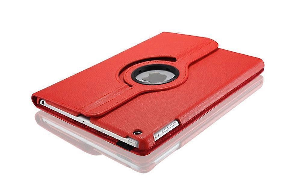 Case For Ipad Air 5/air2 6 Red Rotating Lychee Pattern Sleep Leather