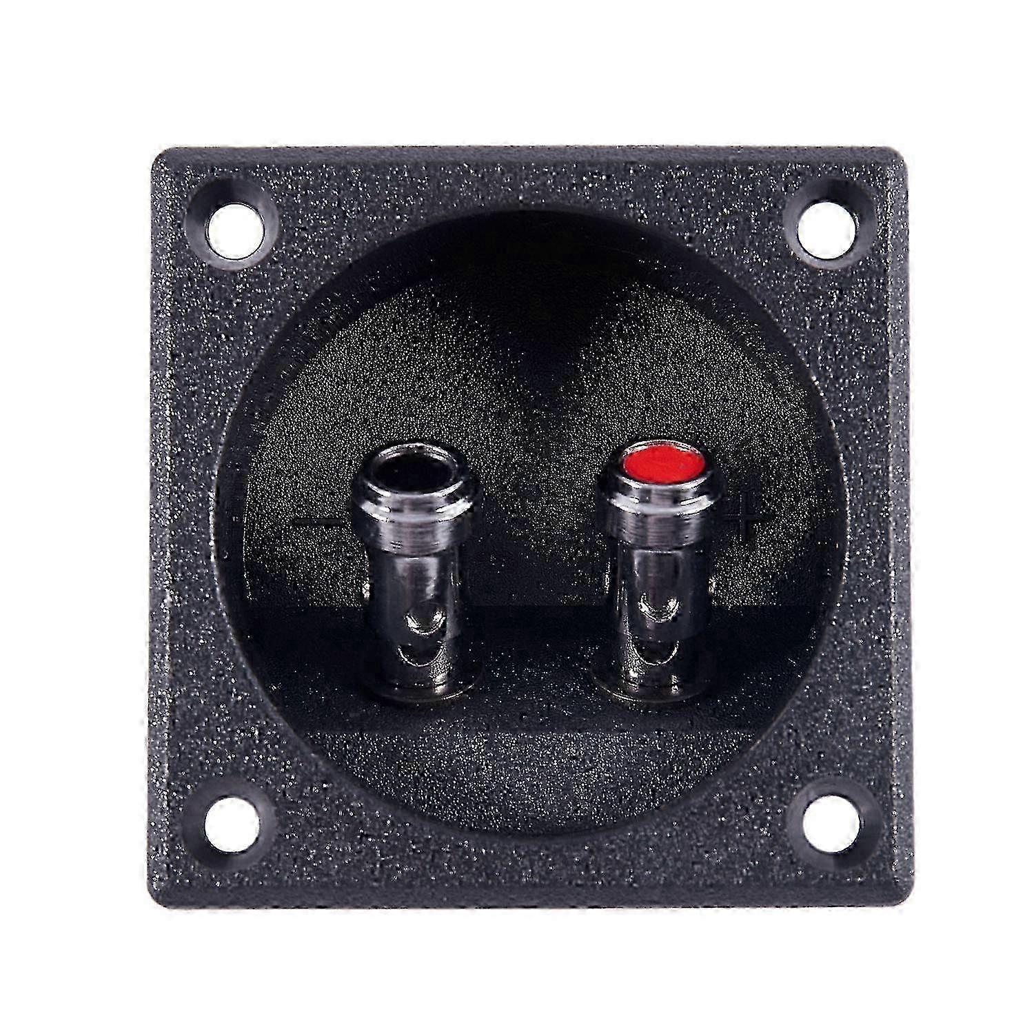 Square Shape Double Binding Post Type Speaker Box Terminal Cup Black