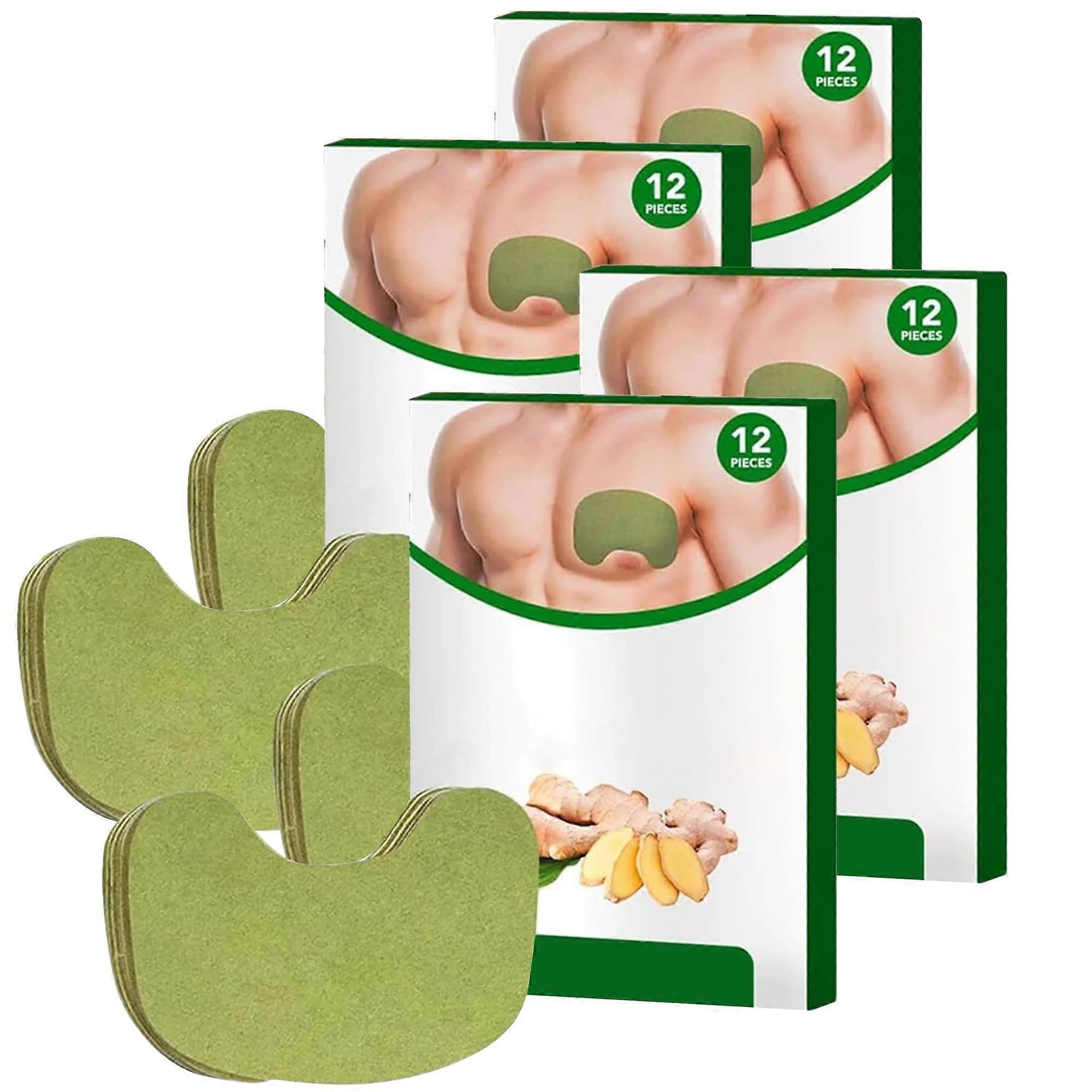 Posture Corrector Natural Ginger Chest Patch for Men, Breathable Ergonomic Support (4PCS)