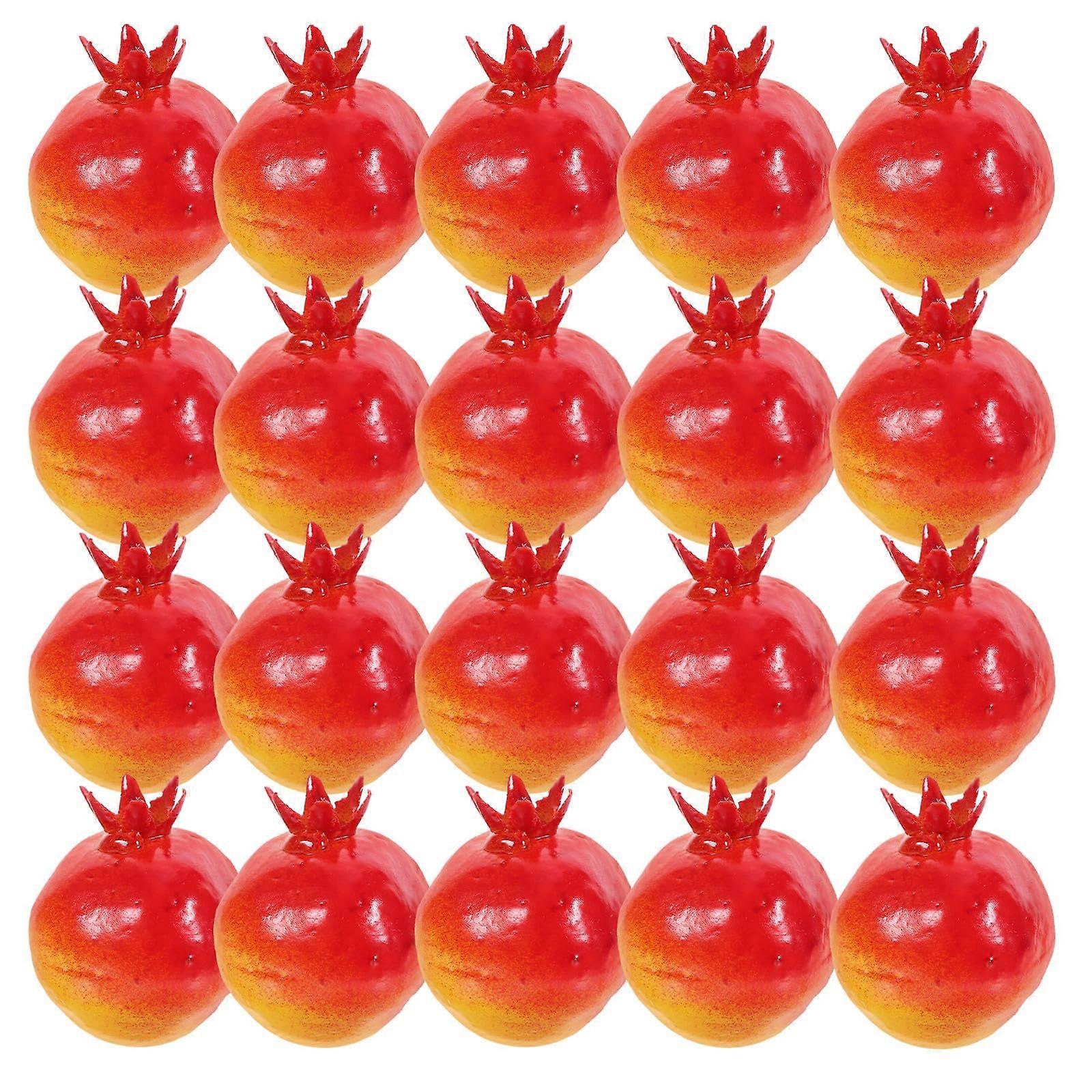 20Pcs Mini Artificial Pomegranate Models with Realistic Fruit Design for Home Kitchen Party Decor