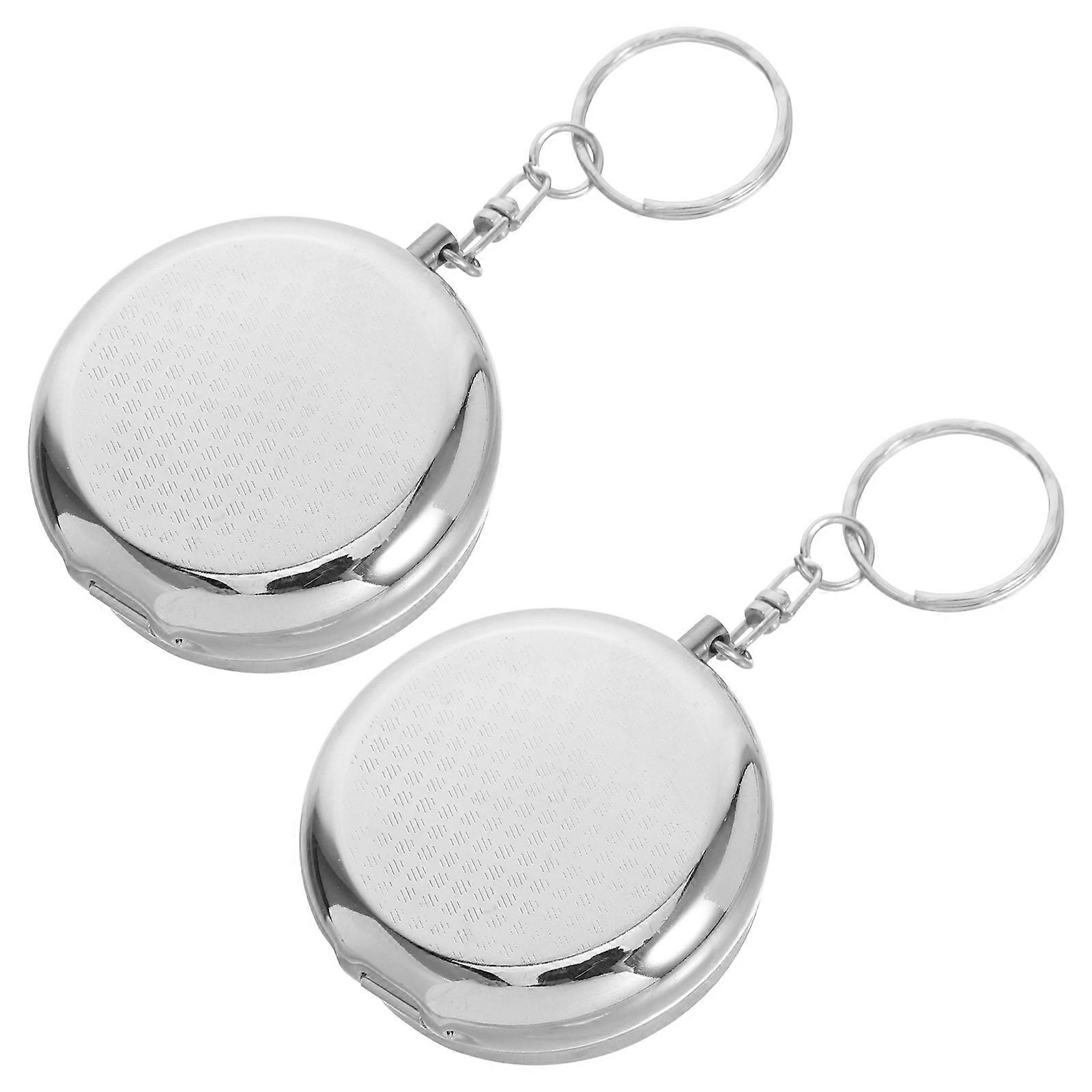 Mini Pill Case Keychain Emergency Medication Storage for Travel 2Pcs Compact